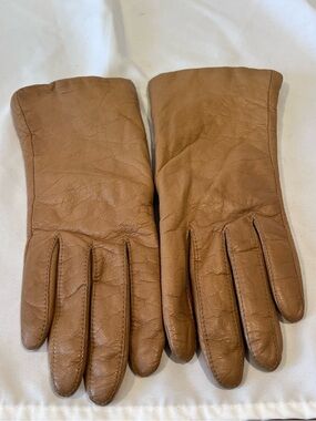 Fownes Genuine Leather Gloves Thinsulate Lined Tan Size M